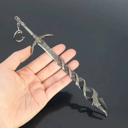 20Cm Dark Moon Greatsword Keychain Elden ER Game Ranni Weapon Game Peripheral Butterfly Sword Katana Model Key Ring Llavero Toys