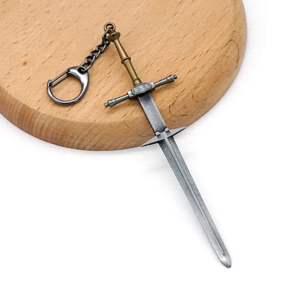 Dark Souls 1 Remastered Keychain Zweihander Sword Key Chain Keyring Keychains for Men Game Accessories Key Ring Llaveros